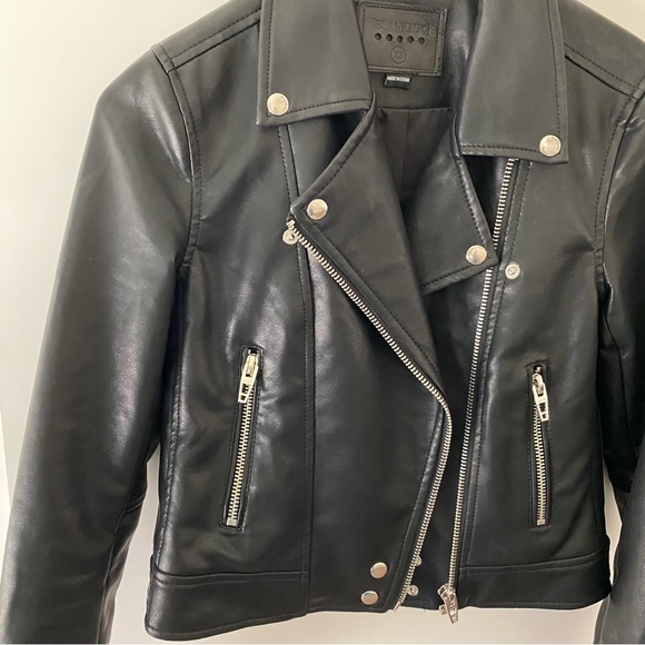 Blank NYC Faux Leather Moto Jacket - Black - XS - Picture 3 of 12